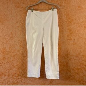 J. McLaughlin White Womens Ankle Slim Stretch Side Zip Pants in Size 6